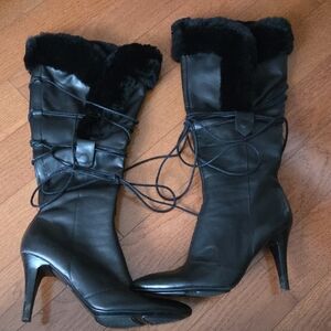 Nine West Elegant Black Leather Women's Boots
